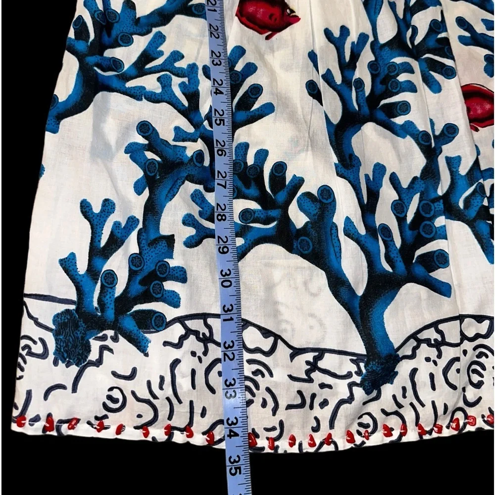 Soft Surroundings Beaded Tunic Cover-Up | Fish & Coral Print | Size S | 100% - Picture 4 of 9